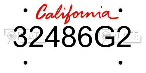 32486G2 California License Plate
