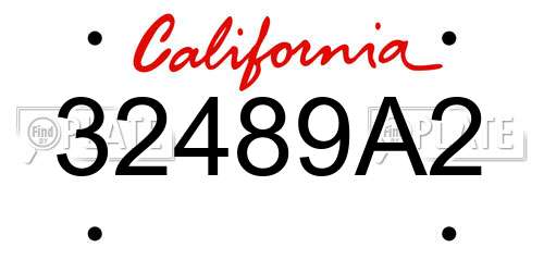 32489A2 California License Plate