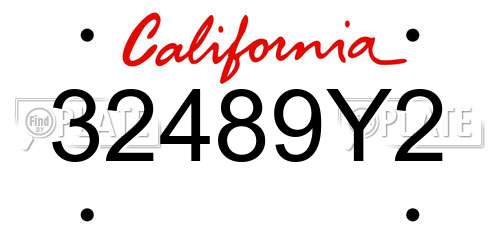 32489Y2 California License Plate