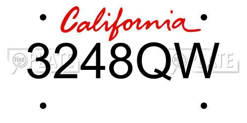 3248QW California License Plate