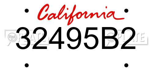 32495B2 California License Plate