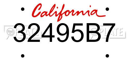 32495B7 California License Plate