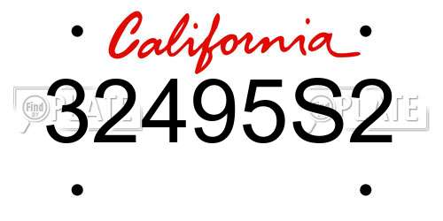 32495S2 California License Plate