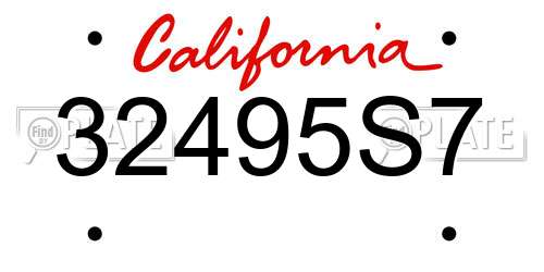 32495S7 California License Plate