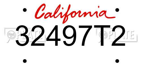 32497T2 California License Plate