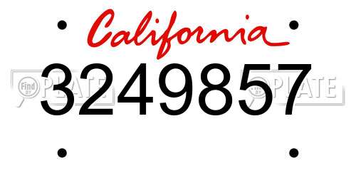 3249857 California License Plate