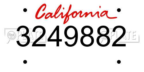 3249882 California License Plate
