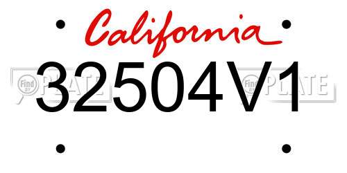 32504V1 California License Plate