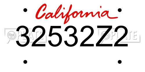 32532Z2 California License Plate