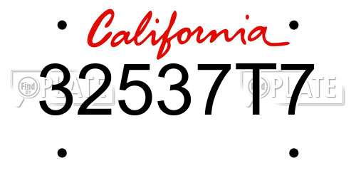 32537T7 California License Plate