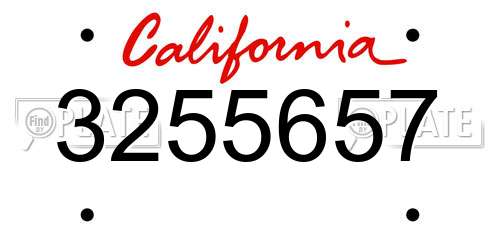 3255657 California License Plate