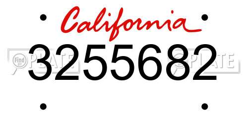 3255682 California License Plate