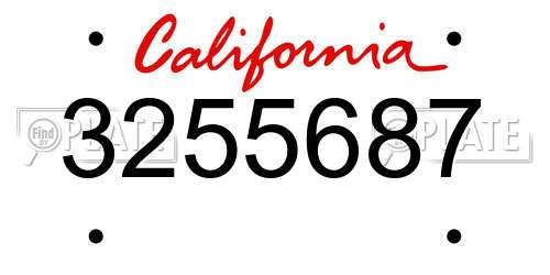 3255687 California License Plate