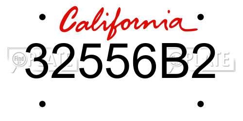 32556B2 California License Plate