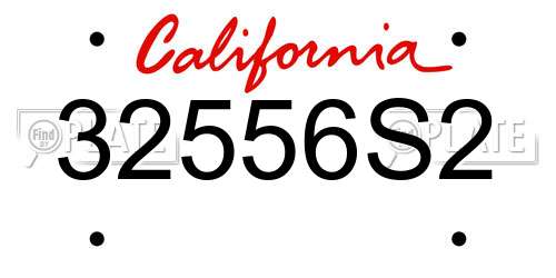 32556S2 California License Plate