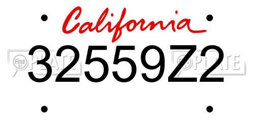 32559Z2 California License Plate
