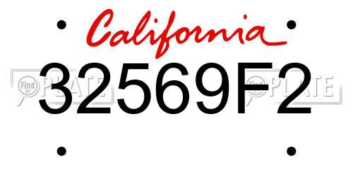 32569F2 California License Plate