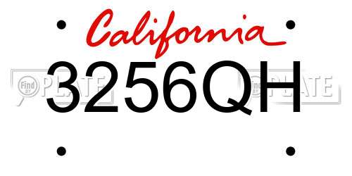 3256QH California License Plate