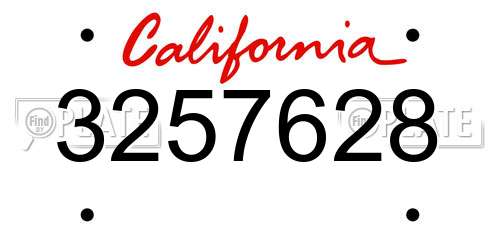 3257628 California License Plate