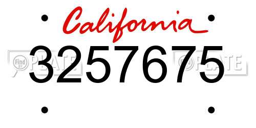 3257675 California License Plate