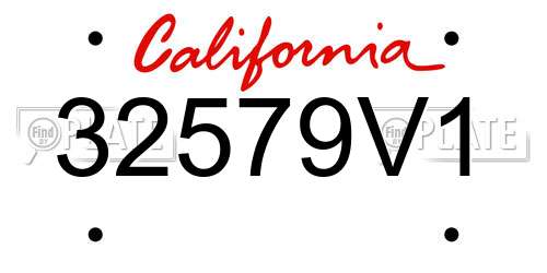 32579V1 California License Plate