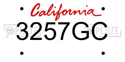 3257GC California License Plate