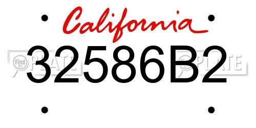 32586B2 California License Plate