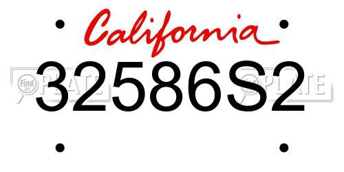 32586S2 California License Plate