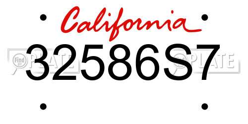 32586S7 California License Plate