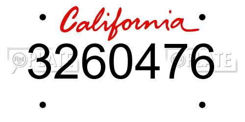 3260476 California License Plate