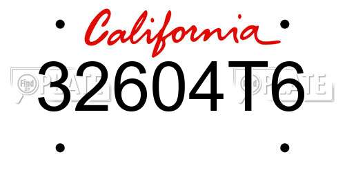 32604T6 California License Plate