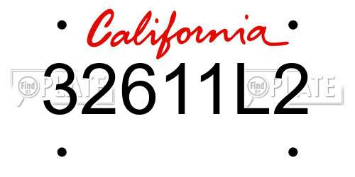 32611L2 California License Plate