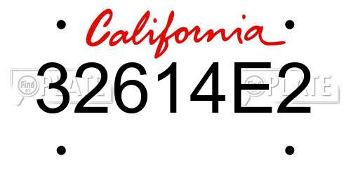 32614E2 California License Plate