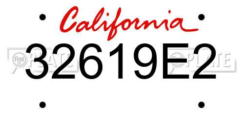 32619E2 California License Plate