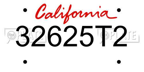 32625T2 California License Plate