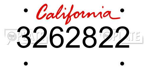3262822 California License Plate
