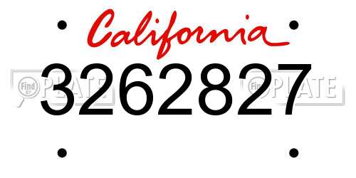 3262827 California License Plate
