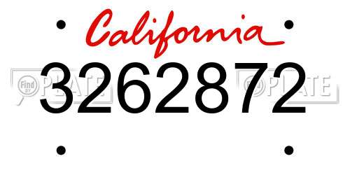 3262872 California License Plate