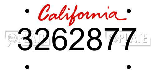 3262877 California License Plate