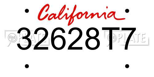 32628T7 California License Plate