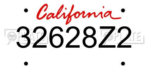 32628Z2 California License Plate