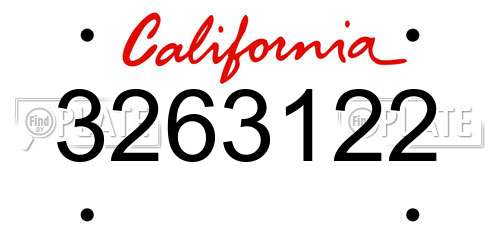 3263122 California License Plate