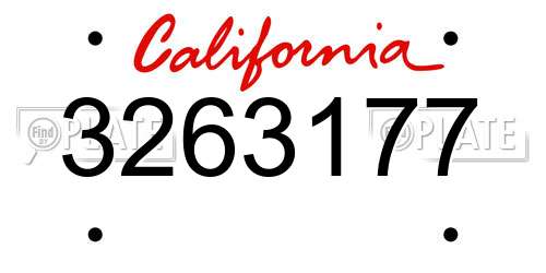3263177 California License Plate