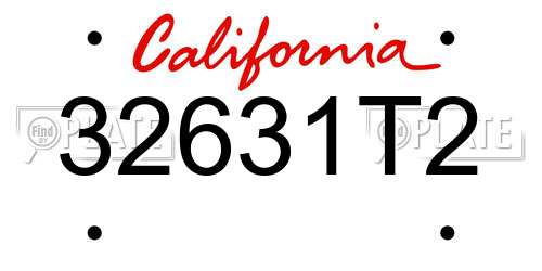 32631T2 California License Plate
