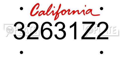 32631Z2 California License Plate