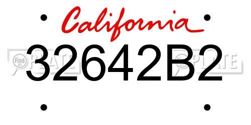 32642B2 California License Plate