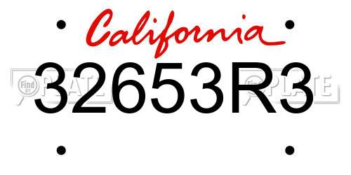 32653R3 California License Plate
