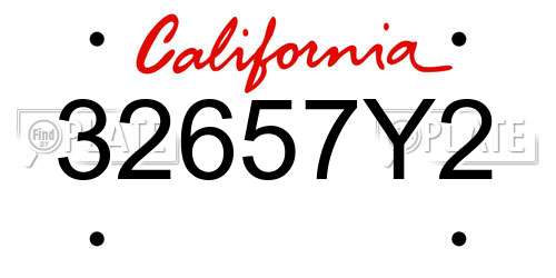 32657Y2 California License Plate