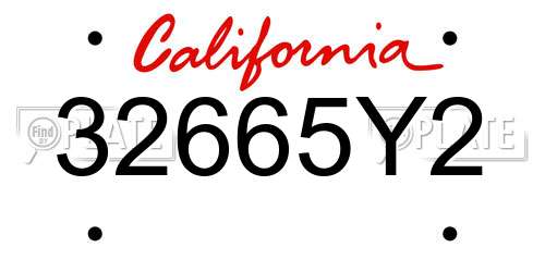 32665Y2 California License Plate