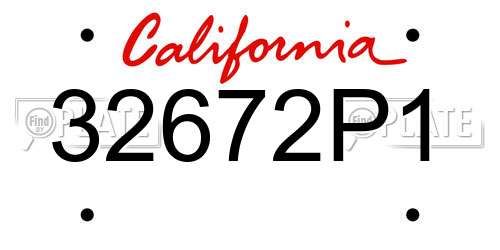 32672P1 California License Plate